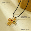 Fashion Geometric Titanium Steel And Stainless Steel Necklace With 18K Gold Plated And Zircon Inlaid For Women
