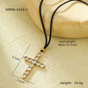 Fashion Geometric Titanium Steel And Stainless Steel Necklace With 18K Gold Plated And Zircon Inlaid For Women