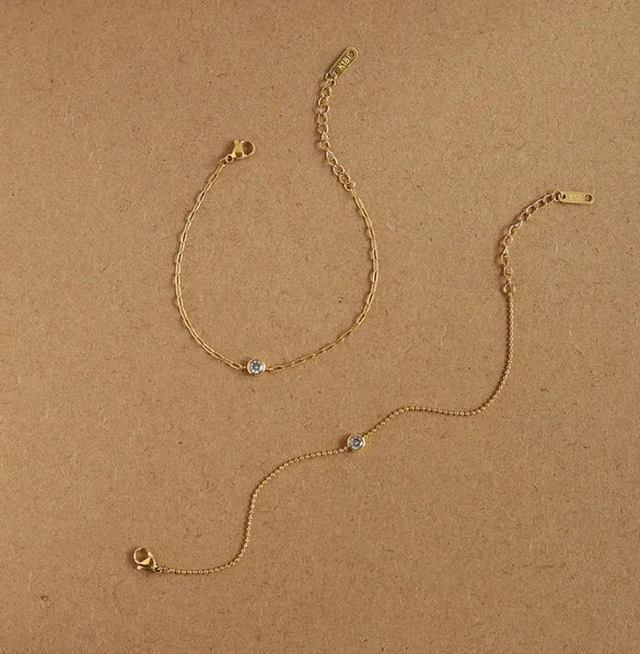 Fashion Geometric 304 Stainless Steel Titanium Steel 18K Gold Plated Artificial Rhinestones Bracelets In Bulk