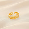 Wholesale Jewelry Fashion Geometric Titanium Steel 18K Gold Plated Plating Open Ring