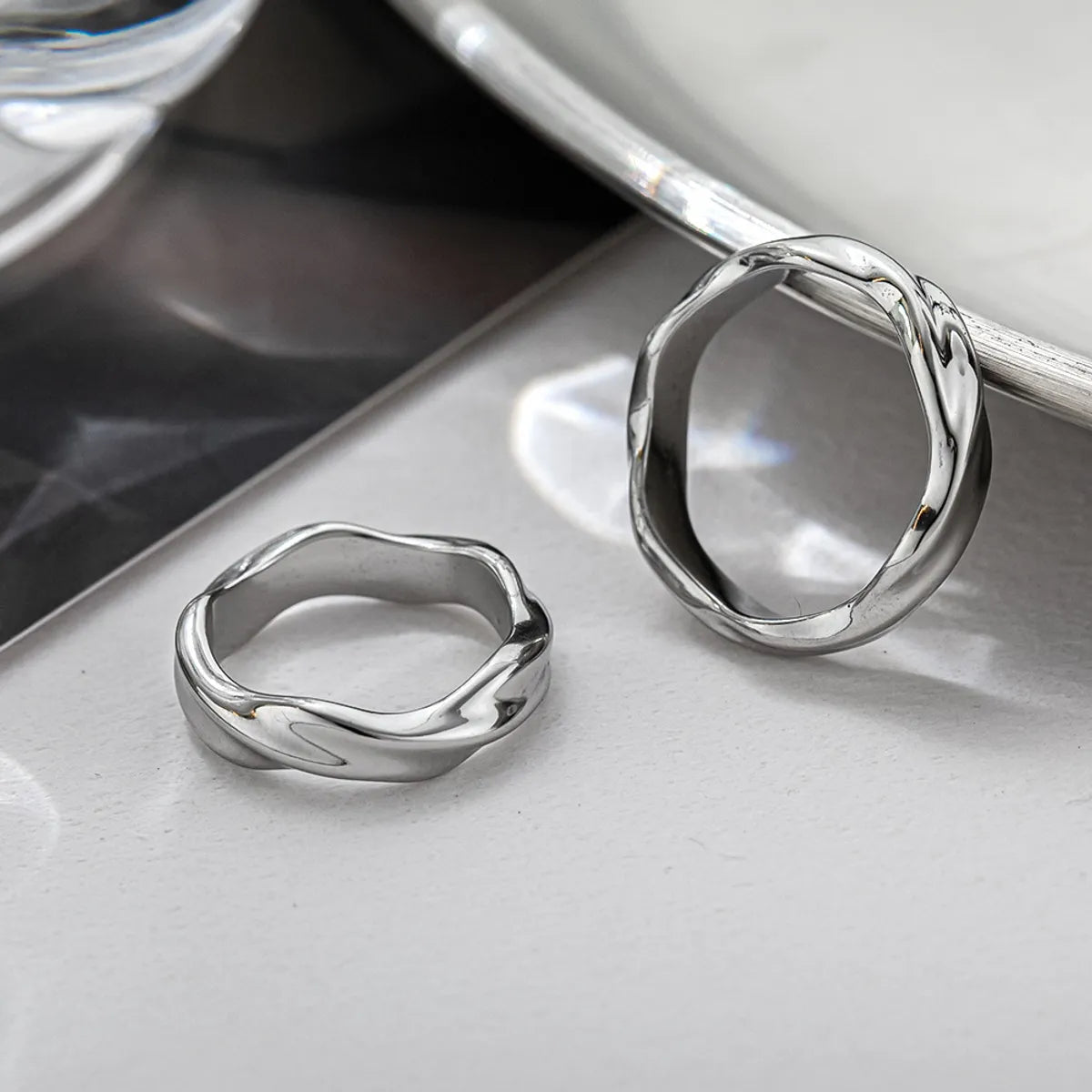 Fashion Geometric Titanium Steel Polishing Rings 1 Piece – GoodDiy