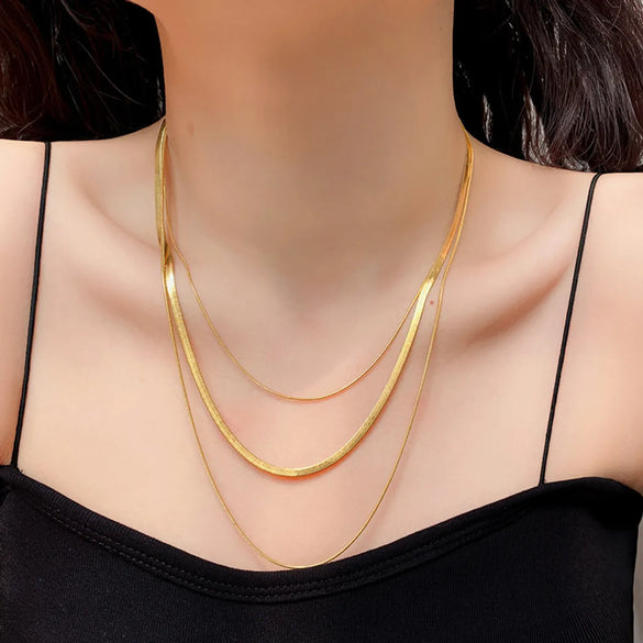 Fashion Geometric Stainless Steel Tassel Plating Necklace