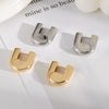 Fashion Geometric U Shaped Titanium Steel Earrings For Women With Pvd Furnace Vacuum Real Gold Plating