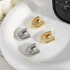 Fashion Geometric U Shaped Titanium Steel Earrings For Women With Pvd Furnace Vacuum Real Gold Plating