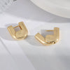 Fashion Geometric U Shaped Titanium Steel Earrings For Women With Pvd Furnace Vacuum Real Gold Plating