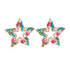Fashion Geometric Water Drop Alloy Earrings With Acrylic Diamond Detail For Women Statement Dangle Jewelry
