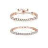 Fashion Geometric Zircon Inlaid Copper Bracelet Pullout Adjustable Length Combination Set Tennis Chain