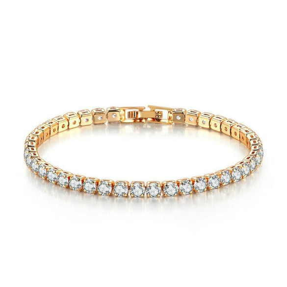 Fashion Geometric Zircon Inlaid Copper Bracelet Pullout Adjustable Length Combination Set Tennis Chain