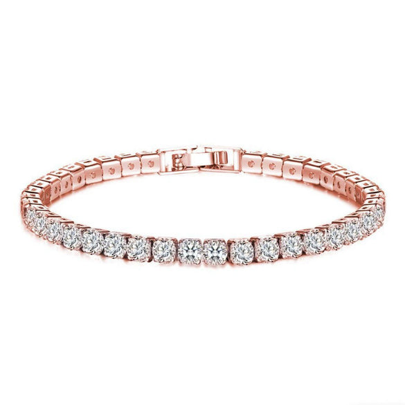 Fashion Geometric Zircon Inlaid Copper Bracelet Pullout Adjustable Length Combination Set Tennis Chain