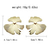 Fashion Ginkgo Leaf Pendant Earrings For Women Stainless Steel Electroplated Jewelry