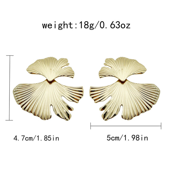 Fashion Ginkgo Leaf Pendant Earrings For Women Stainless Steel Electroplated Jewelry