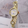 Fashion Girls Quartz Watch Alloy Case And Strap Round Dial Imitation Ceramic