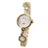 Fashion Girls Quartz Watch Alloy Case And Strap Round Dial Imitation Ceramic