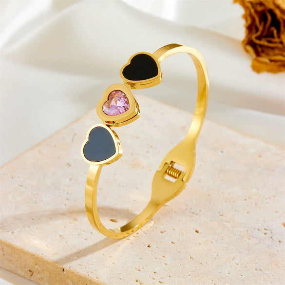 Fashion Girls Women's Titanium Steel Animals Style Diamond Inlay Bracelet