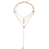 Fashion Alloy Imitated Crystal Multi-Layer Chain Necklace Nhpj147790