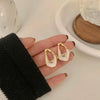 Fashion Gold Plated Copper Water Drop Earrings For Women With Exaggerated Irregular Geometric Shape And Electroplated Finish