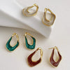 Fashion Gold Plated Copper Water Drop Earrings For Women With Exaggerated Irregular Geometric Shape And Electroplated Finish