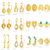 Fashion Gold Plated Retro Love Fanshaped Stainless Steel Pendant Earrings Necklace Suit With Snake Bone Chain And Love Water Drops Bells Pattern