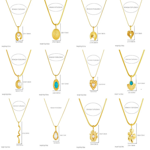 Fashion Gold Plated Retro Love Fanshaped Stainless Steel Pendant Earrings Necklace Suit With Snake Bone Chain And Love Water Drops Bells Pattern