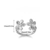 Fashion Gold Plated Titanium Steel And Stainless Steel Doublelayer Flower Open Ring Jewelry For Women
