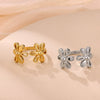 Fashion Gold Plated Titanium Steel And Stainless Steel Doublelayer Flower Open Ring Jewelry For Women