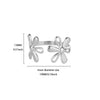 Fashion Gold Plated Titanium Steel And Stainless Steel Doublelayer Flower Open Ring Jewelry For Women