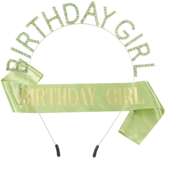 Fashion Green Alloy Letter Hairband Shoulder Strap Ceremony Strap Semimanual Semimechanical For Girls