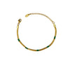 Fashion Green Zircon Inlaid Women's Stainless Steel 18K Gold Plated Bracelet