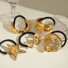 Fashion Hair Band Hair Rope Stainless Steel Double Hammer Electroplated