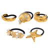 Fashion Hair Band Hair Rope Stainless Steel Double Hammer Electroplated