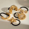 Fashion Hair Band Hair Rope Stainless Steel Double Hammer Electroplated