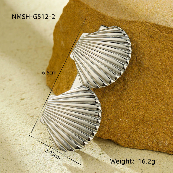 Fashion Hairpin Stainless Steel 18K Electroplating Bow Petal Scallop Style For Women