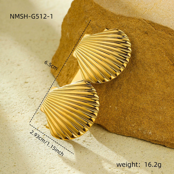 Fashion Hairpin Stainless Steel 18K Electroplating Bow Petal Scallop Style For Women