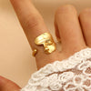 Fashion Half Face Ring Alloy Retro Cartoon Characters Electroplating Unisex Open Ring