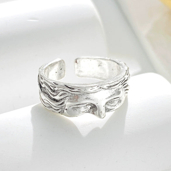 Fashion Half Face Ring Alloy Retro Cartoon Characters Electroplating Unisex Open Ring