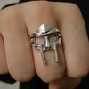 Fashion Half Face Ring Alloy Retro Cartoon Characters Electroplating Unisex Open Ring