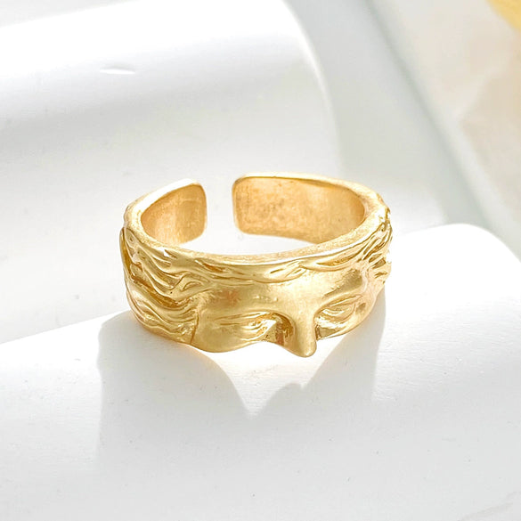 Fashion Half Face Ring Alloy Retro Cartoon Characters Electroplating Unisex Open Ring