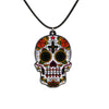 Fashion Halloween Skull Rose Cross Acrylic Pendant Necklace With Cartoon Characters