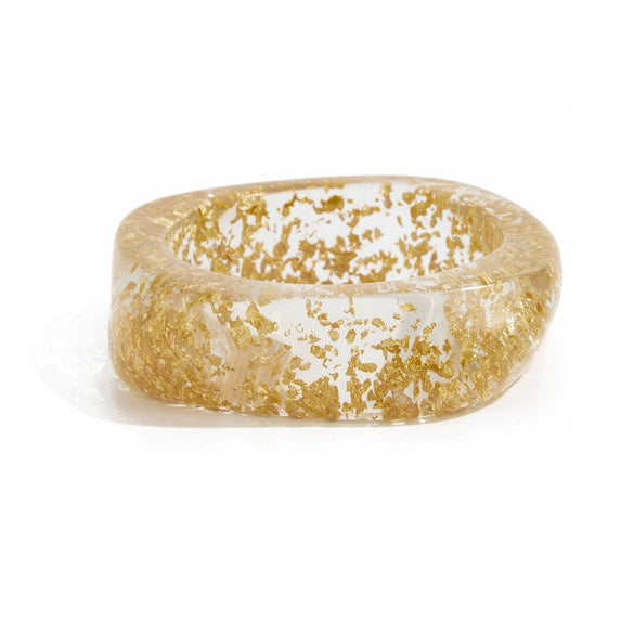 Fashion Hand Jewelry Light Luxury Gold Foil Resin Bracelet For Women Irregular Shape Polish Processing