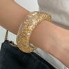 Fashion Hand Jewelry Light Luxury Gold Foil Resin Bracelet For Women Irregular Shape Polish Processing