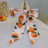 Fashion Handmade Cloth Pearl Ribbon Silk Scarf Hair Tie Elastic Hair Ring For Women
