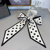 Fashion Handmade Cloth Pearl Ribbon Silk Scarf Hair Tie Elastic Hair Ring For Women