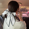 Fashion Handmade Cloth Pearl Ribbon Silk Scarf Hair Tie Elastic Hair Ring For Women