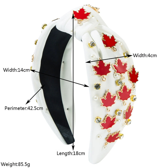 Fashion Headband Alloy Rhinestone Inlaid Turkey Maple Design For Women