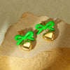 Fashion Heart Bow Stainless Steel 18K Gold Electroplated Women's Earrings