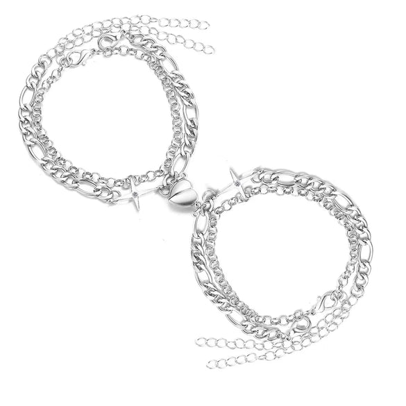 Fashion Heart Shape Alloy Plating Bracelets 1 Pair