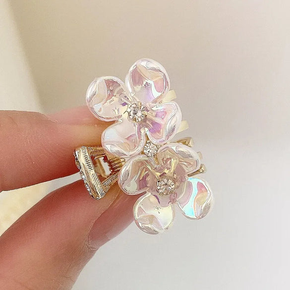 Fashion Heart Shape Bow Knot Alloy Plating Artificial Pearls Rhinestones Hair Claws 1 Piece