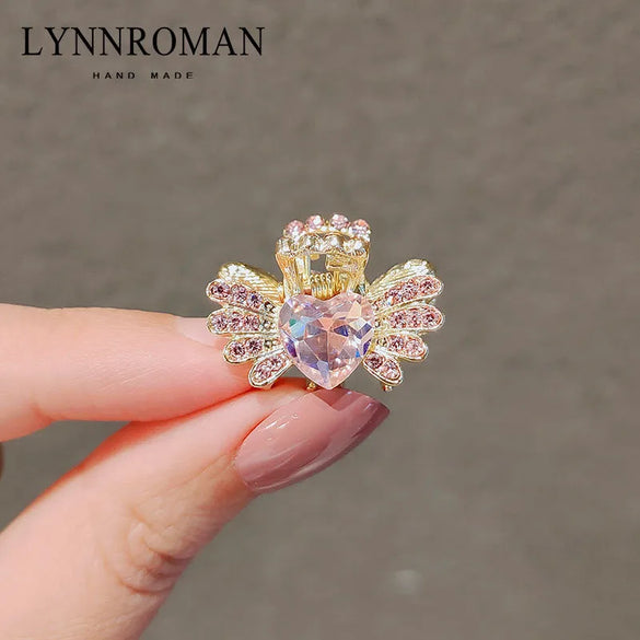 Fashion Heart Shape Bow Knot Alloy Plating Artificial Pearls Rhinestones Hair Claws 1 Piece