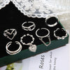 Fashion Heart Shape Butterfly Alloy Plating Rings 1 Set