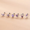 Fashion Heart Shape Butterfly Stainless Steel Ear Studs Plating Zircon Stainless Steel Earrings 1 Piece